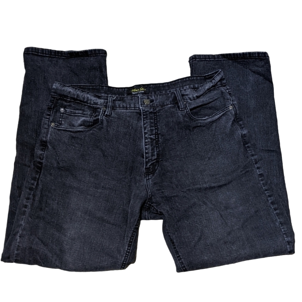 Men's Urban Star Black Straight Leg Denim Jeans